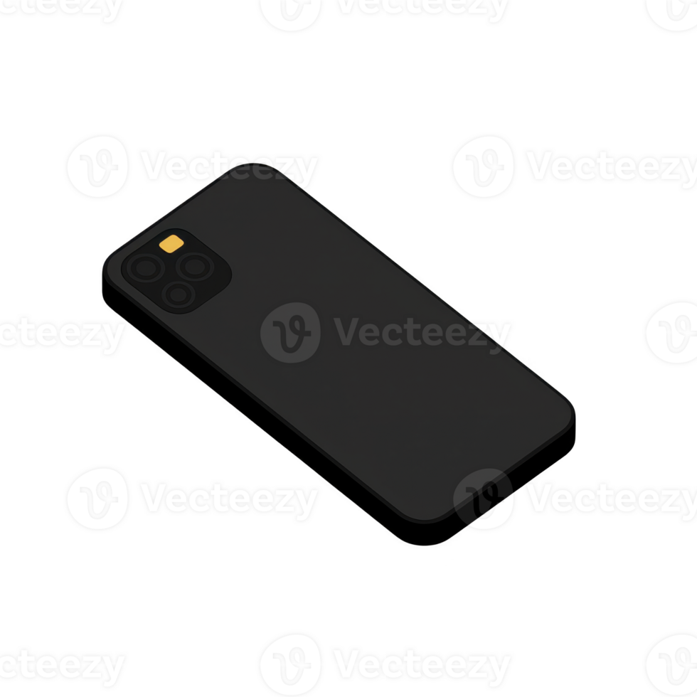 sleek black smartphone with minimalist design and single camera lens on back. device is shown at angle, highlighting its slim profile and modern aesthetic png