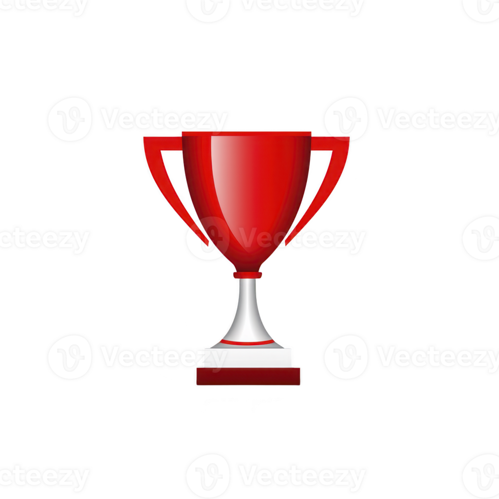 shiny red trophy with sleek design symbolizes achievement and success. vibrant color and elegant shape make it ideal representation of victory and excellence png