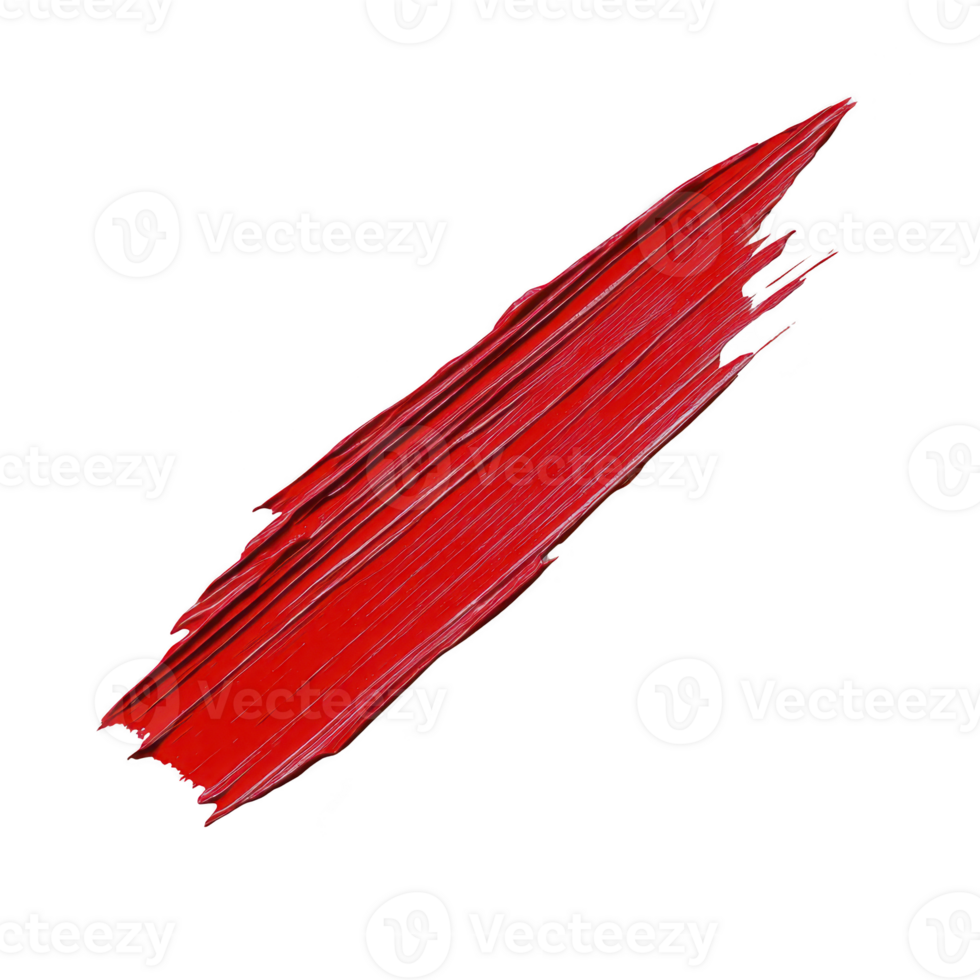 bold red paint stroke on transparent background, showcasing texture and dynamic movement. vivid color and expressive brushwork create striking visual impact png