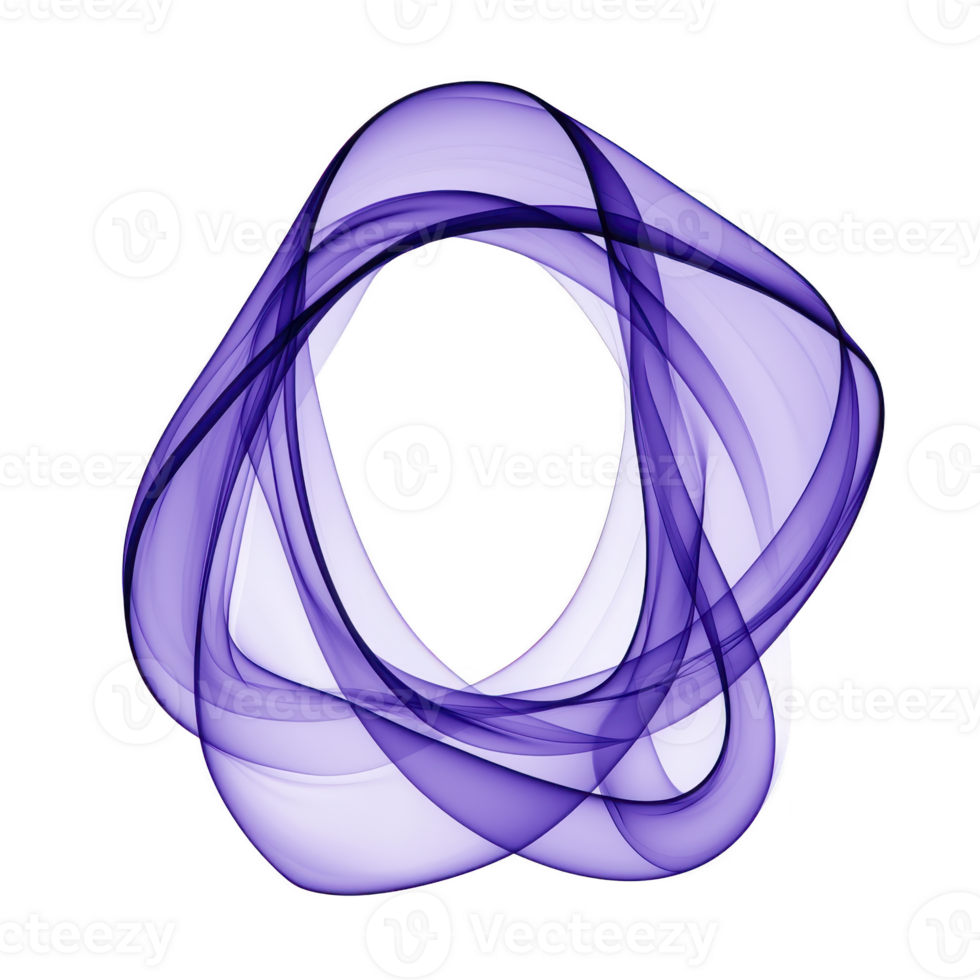 Abstract purple swirling shape with smooth, flowing lines creating dynamic and elegant design. translucent layers overlap, forming captivating and harmonious pattern png