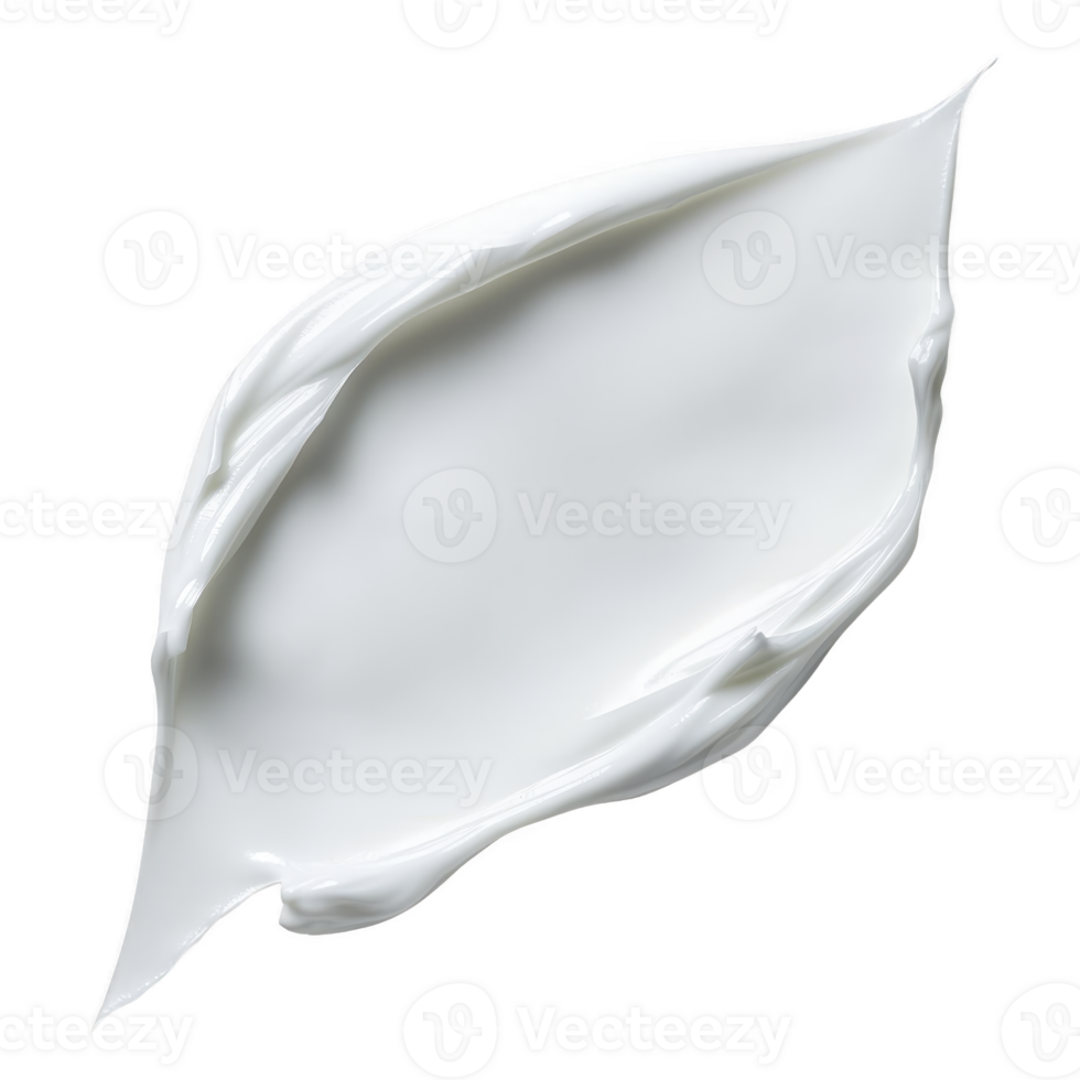 smooth, creamy white lotion or cream is spread in artistic, leaf like shape on clean surface, showcasing its texture and consistency png