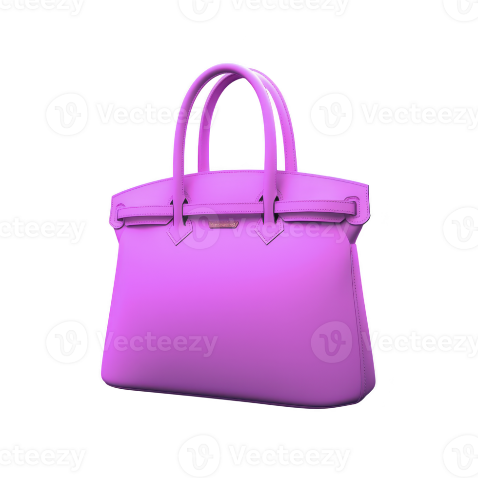 stylish purple handbag with elegant handles, perfect for fashion forward individuals seeking vibrant accessory. sleek design adds touch of sophistication to any outfit png