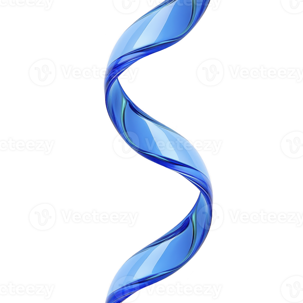 twisting, elegant blue glass spiral stands against transparency background, showcasing its smooth curves and reflective surface. design is both modern and artistic, evoking sense of fluidity png