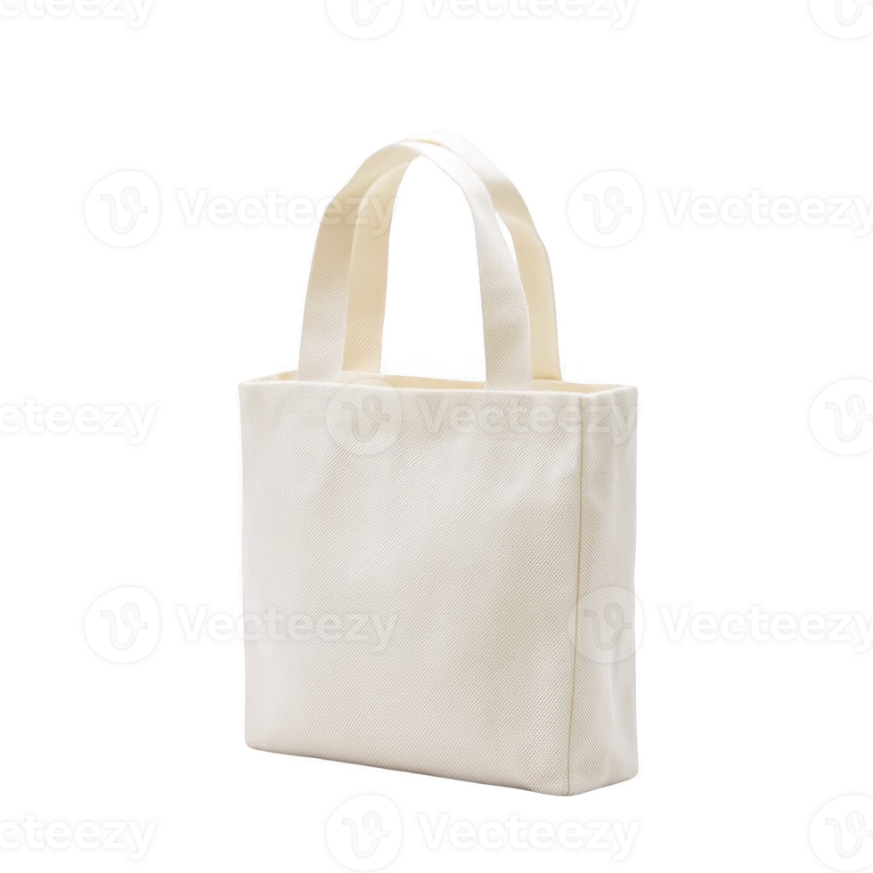 simple, elegant white canvas tote bag with sturdy handles, perfect for everyday use. minimalist design makes it versatile for shopping, work, or casual outings png