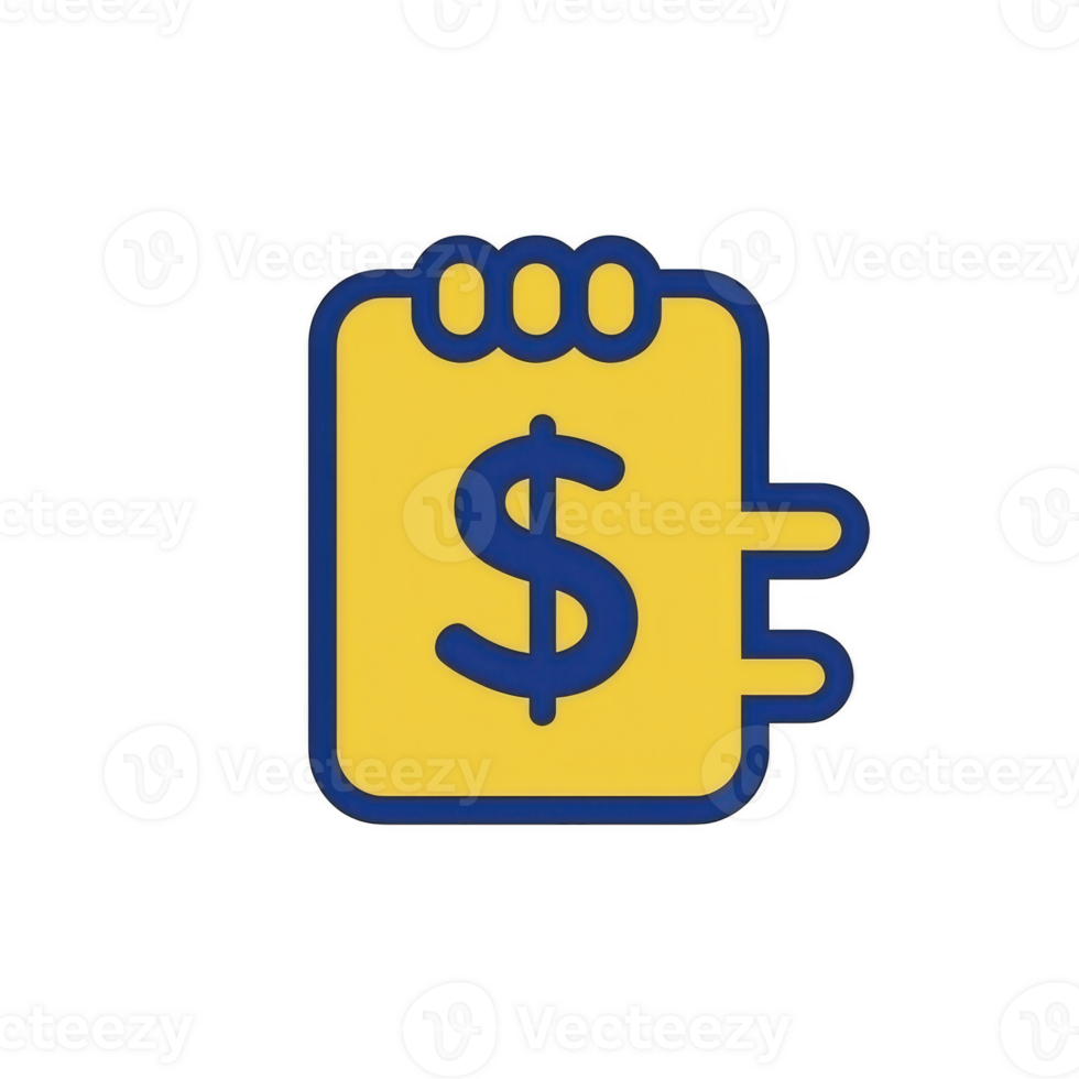 yellow wallet icon with blue dollar sign and plug symbol represents digital currency or online payment. design is simple and modern, conveying financial technology png
