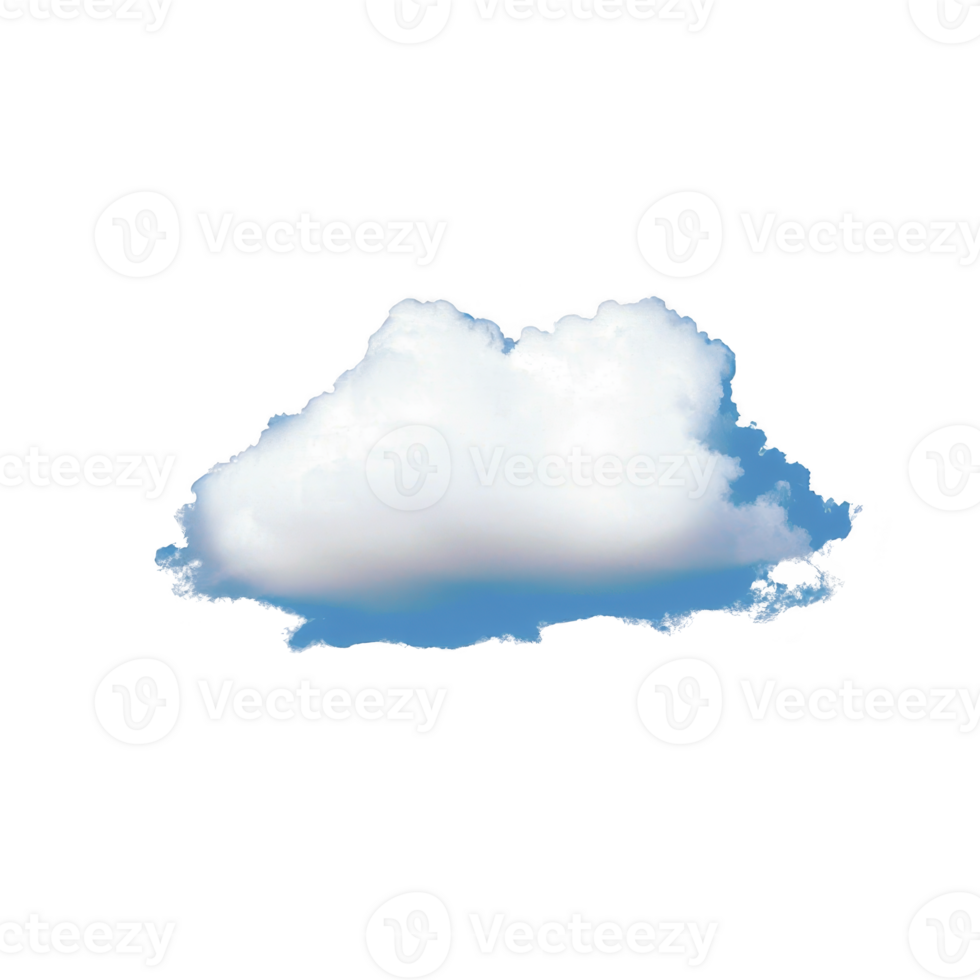 fluffy white cloud floats against clear blue sky, evoking sense of calm and tranquility. soft, billowy texture of cloud contrasts beautifully with vibrant sky, creating serene and peaceful scene png