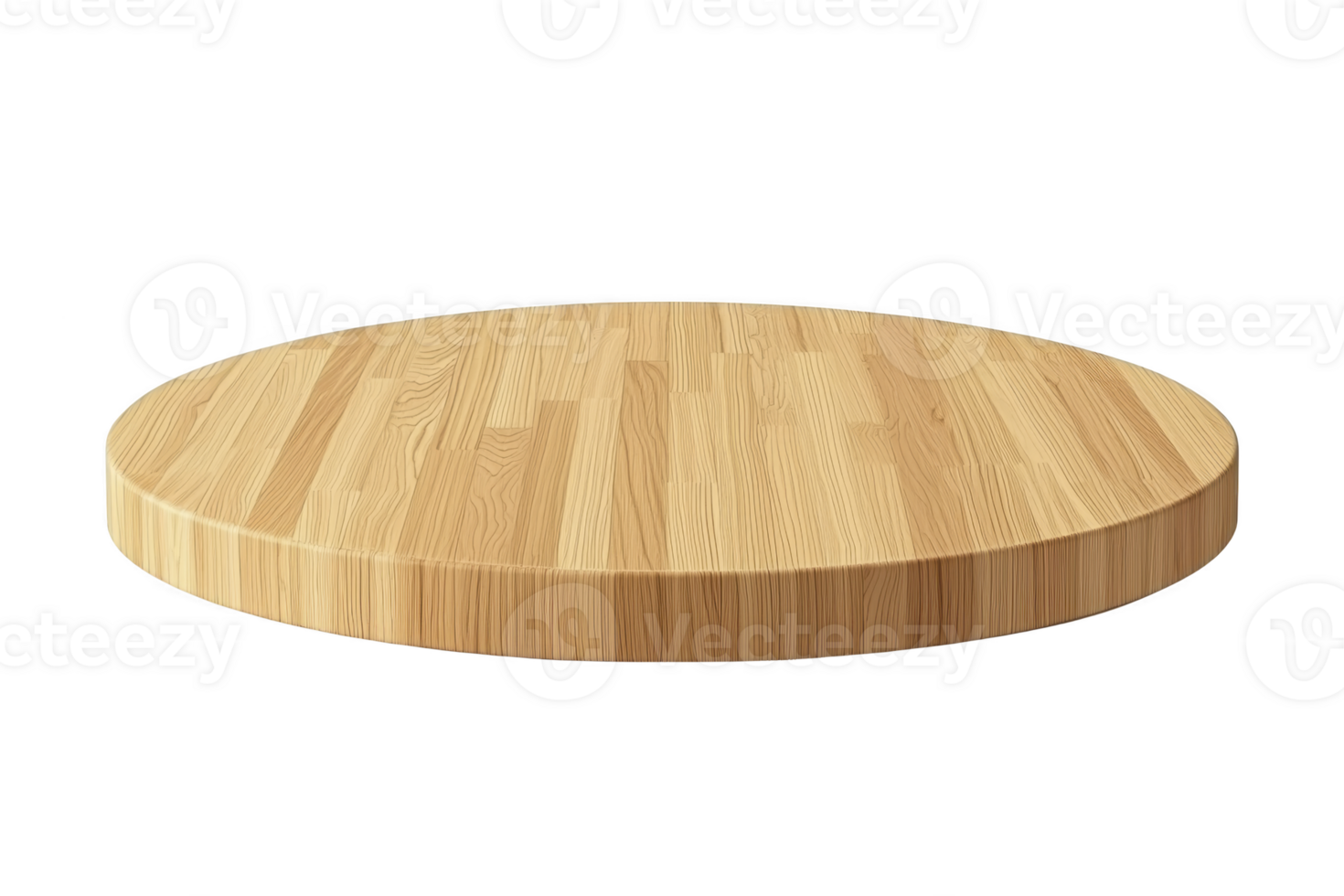 round wooden cutting board with smooth surface and natural wood grain pattern, perfect for kitchen use or food presentation. board simplicity adds rustic charm png