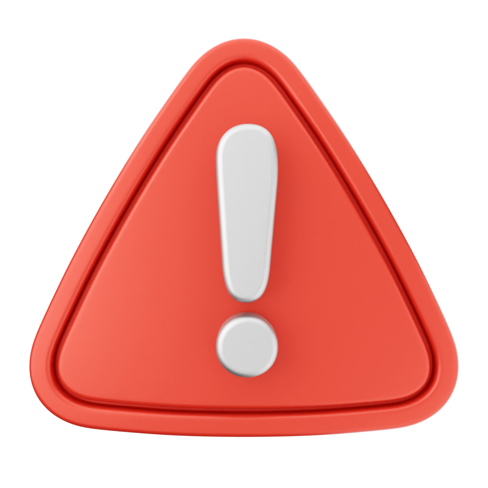 A red triangle with an exclamation mark on it png