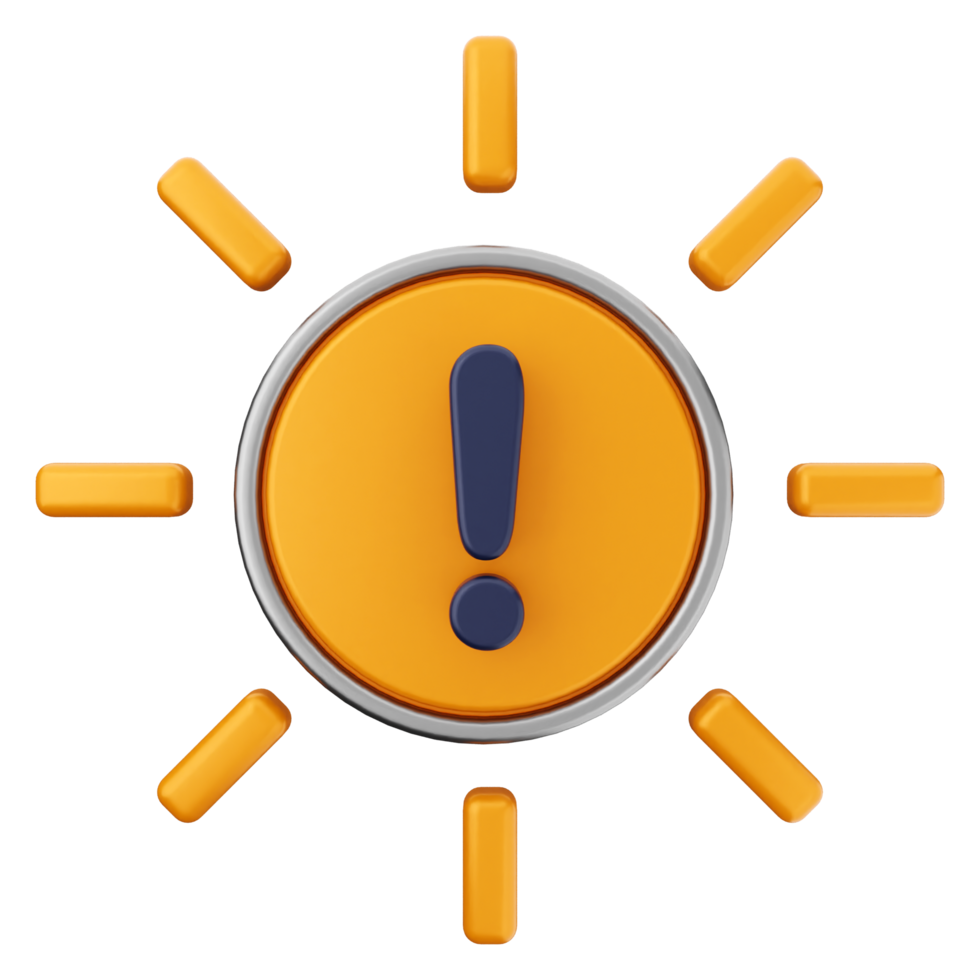 A yellow sun with an exclamation mark on it png