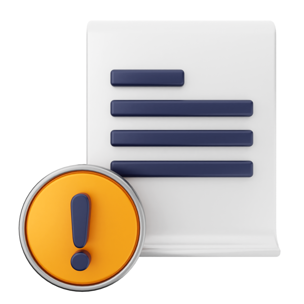 A document with an exclamation mark and a note png