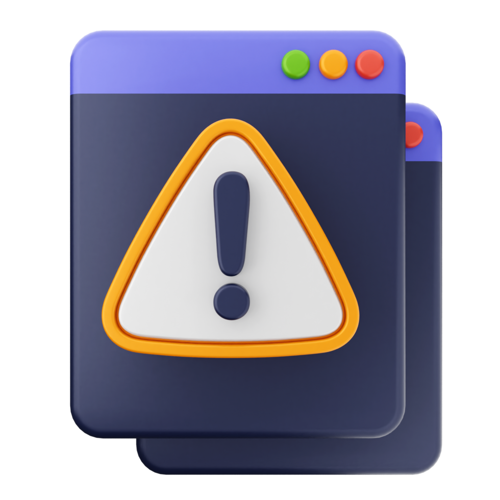A warning icon on a computer screen png