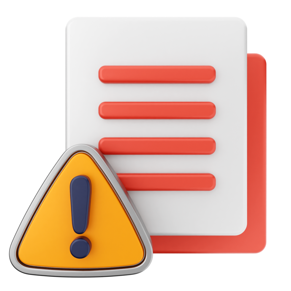 A file with a warning sign and a document png