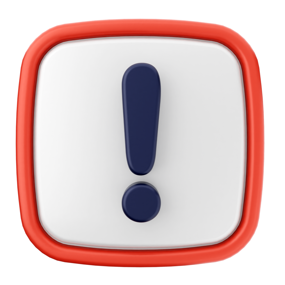 A red and white exclamation sign on a black background png