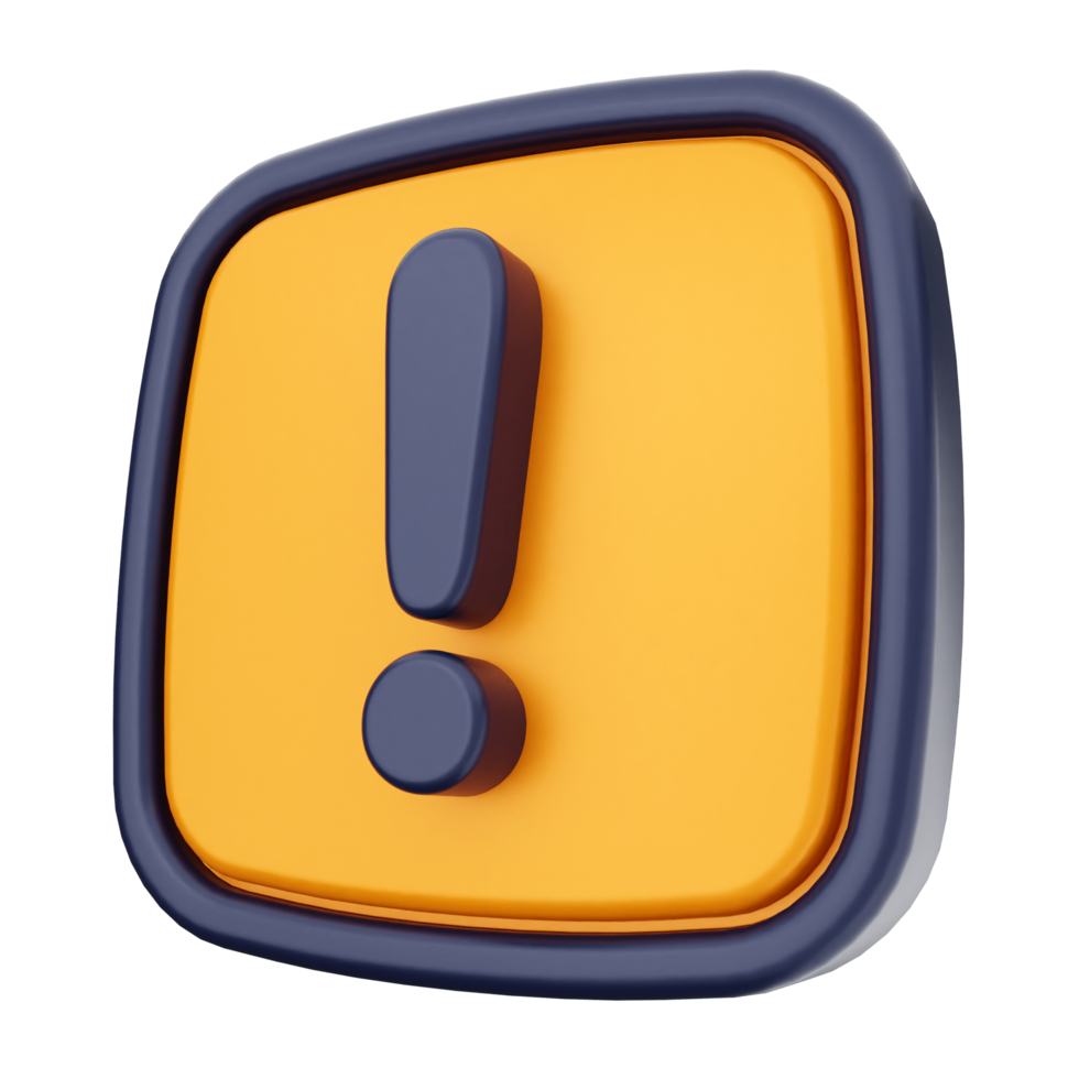 A 3d icon of an exclamation sign png