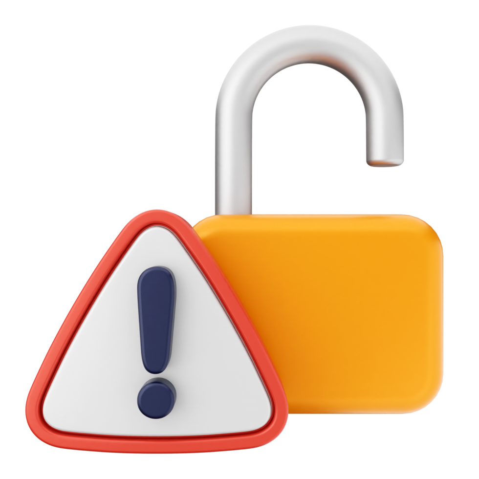A lock with an exclamation mark and a padlock png