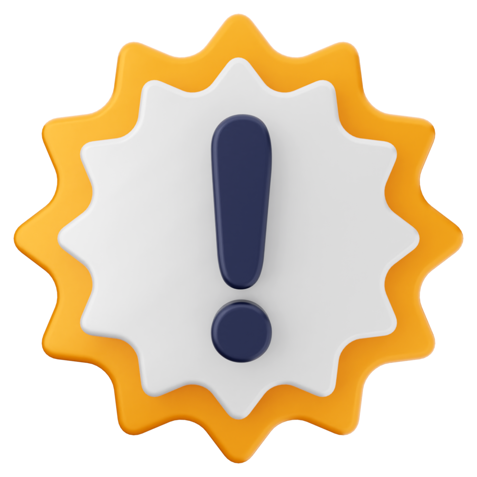 A yellow starburst icon with an exclamation mark png