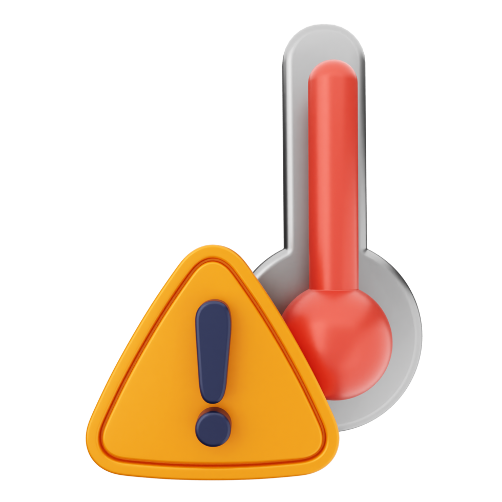 A thermometer and a warning triangle png