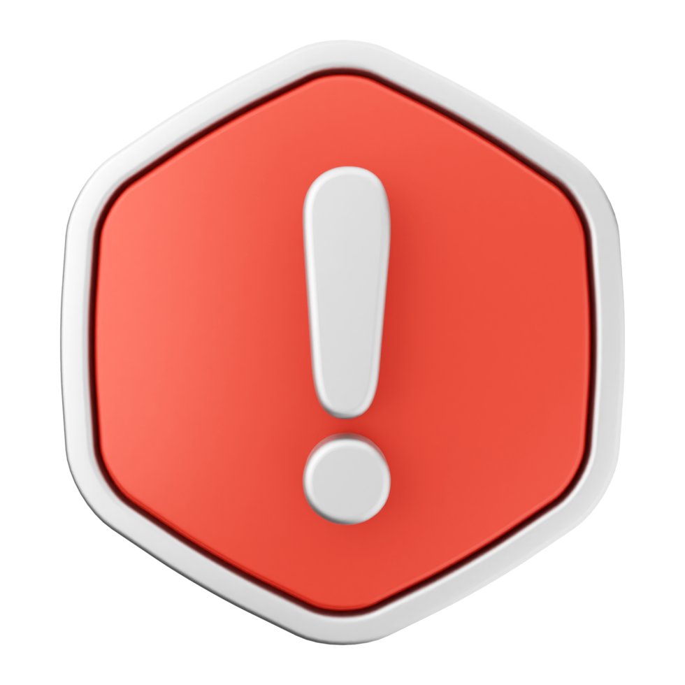 A red exclamation mark icon on a black background png