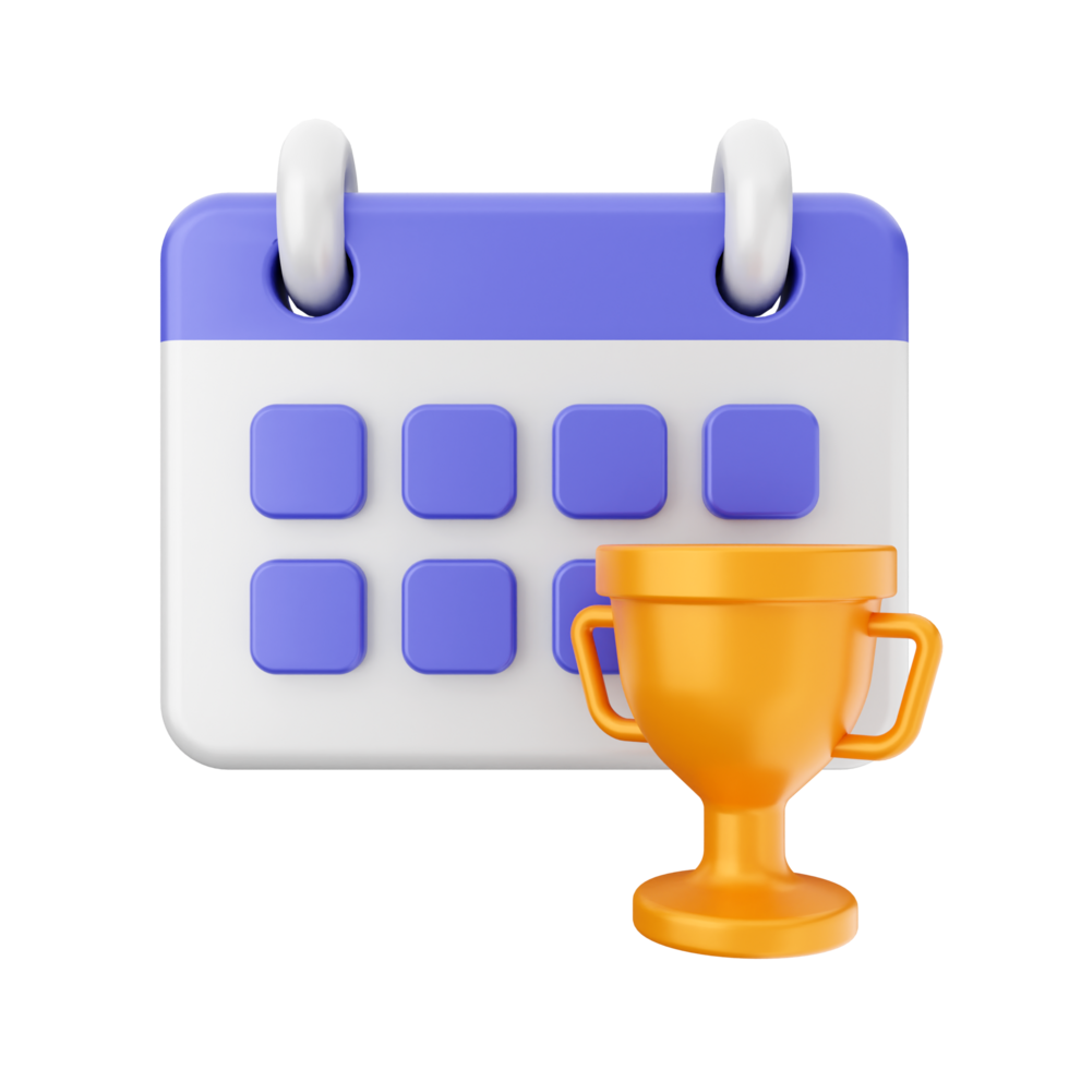 Calendar icon with a trophy png