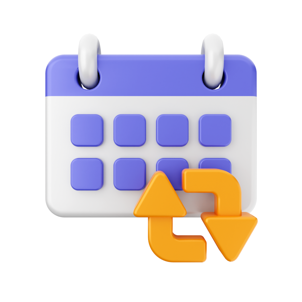 A calendar icon with a recycle icon png