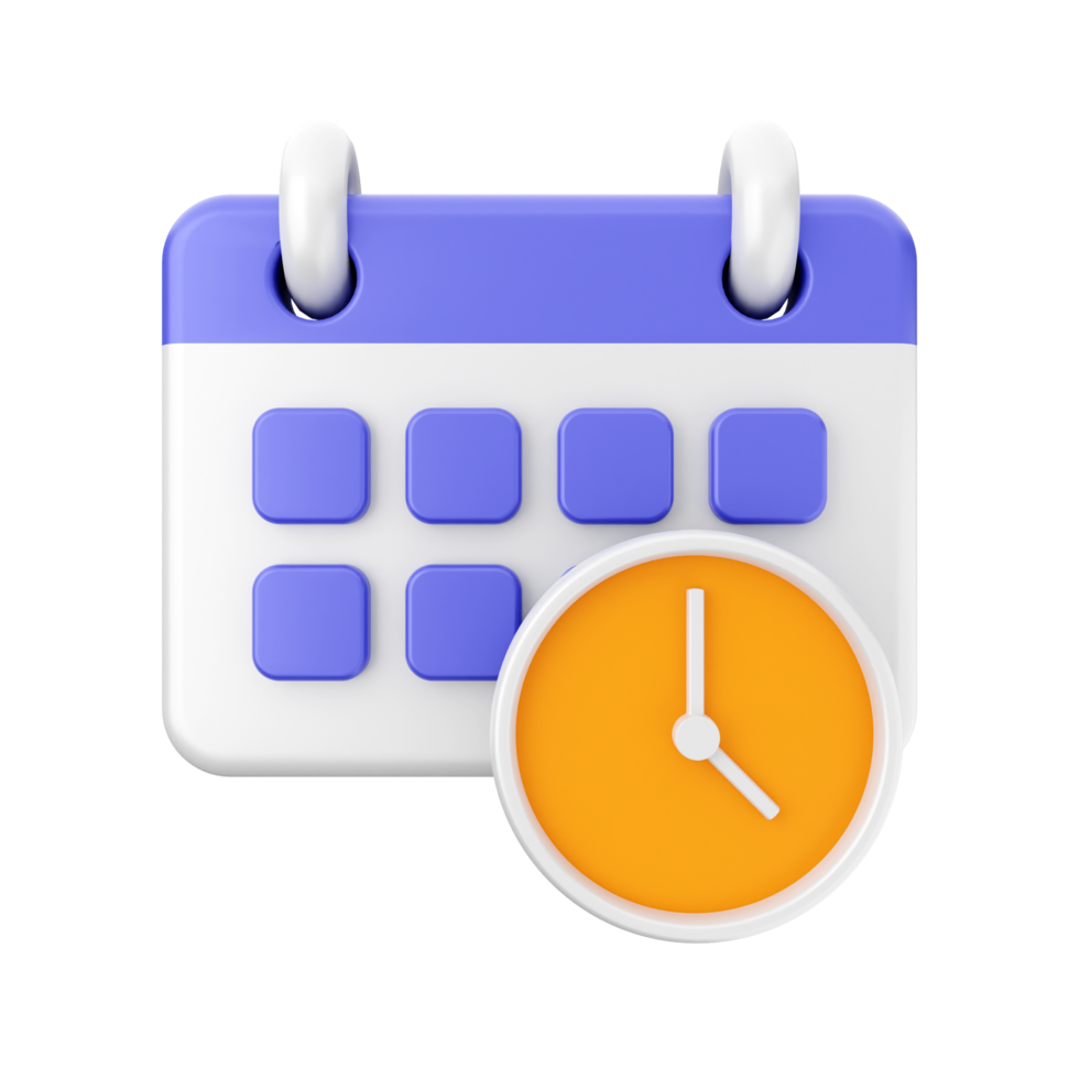 A calendar and clock icon on a black background png