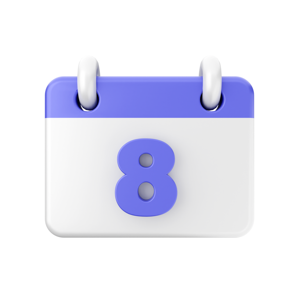 An icon of a calendar with the number eight png