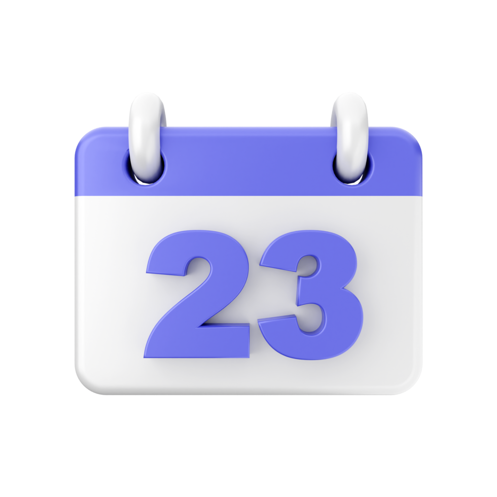 Calendar icon with the number 23 png