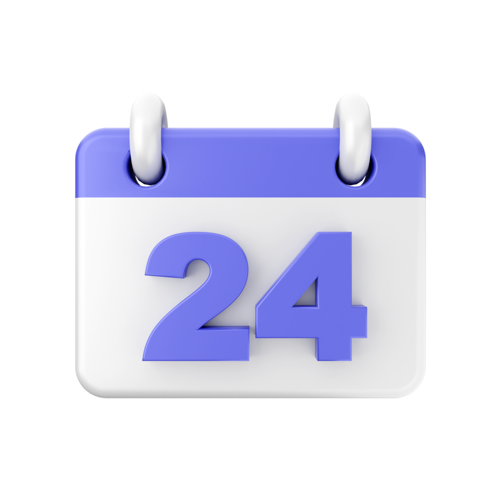 A calendar with the number 24 on it png