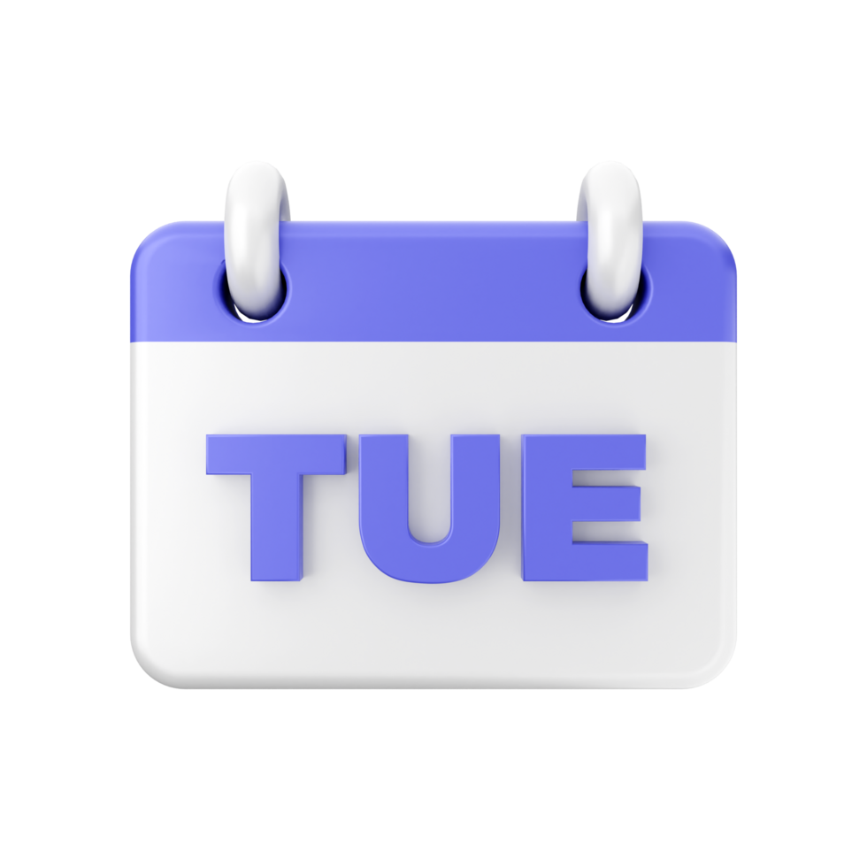 A calendar with the word tue on it png