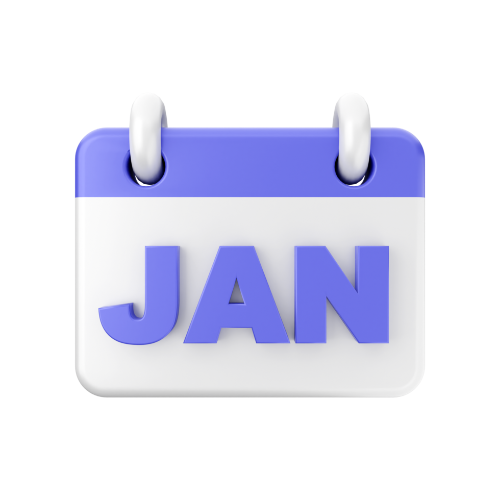 January calendar icon on black background png