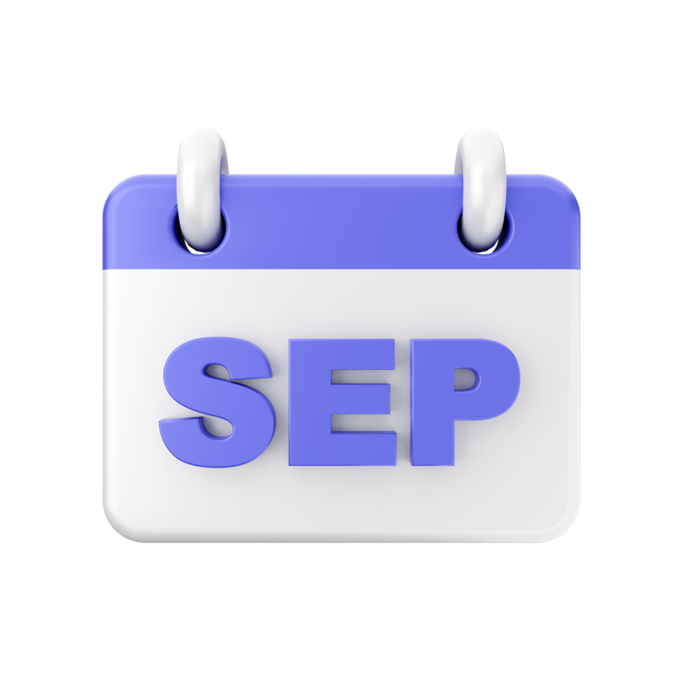 A calendar with the word september on it png