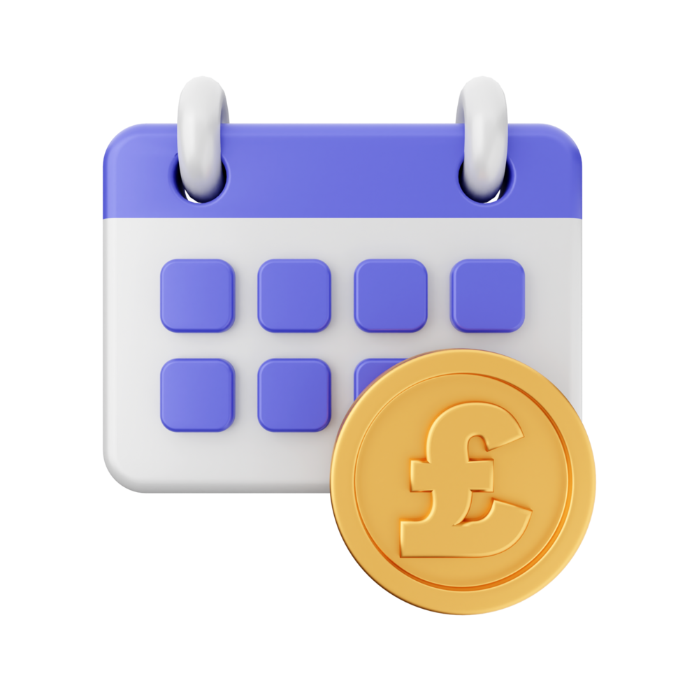 Calendar icon with pound coin png