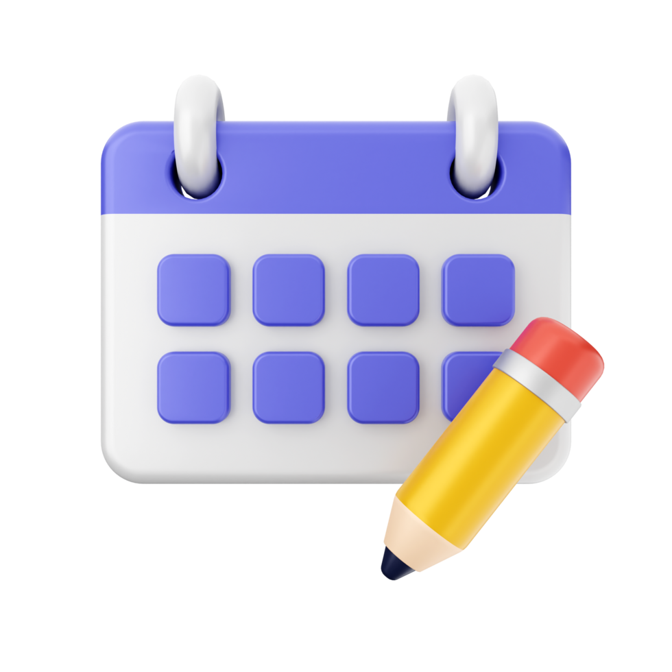 A calendar icon with a pencil and a calendar png