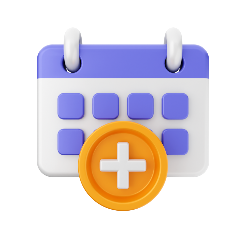 A calendar icon with a plus sign on it png