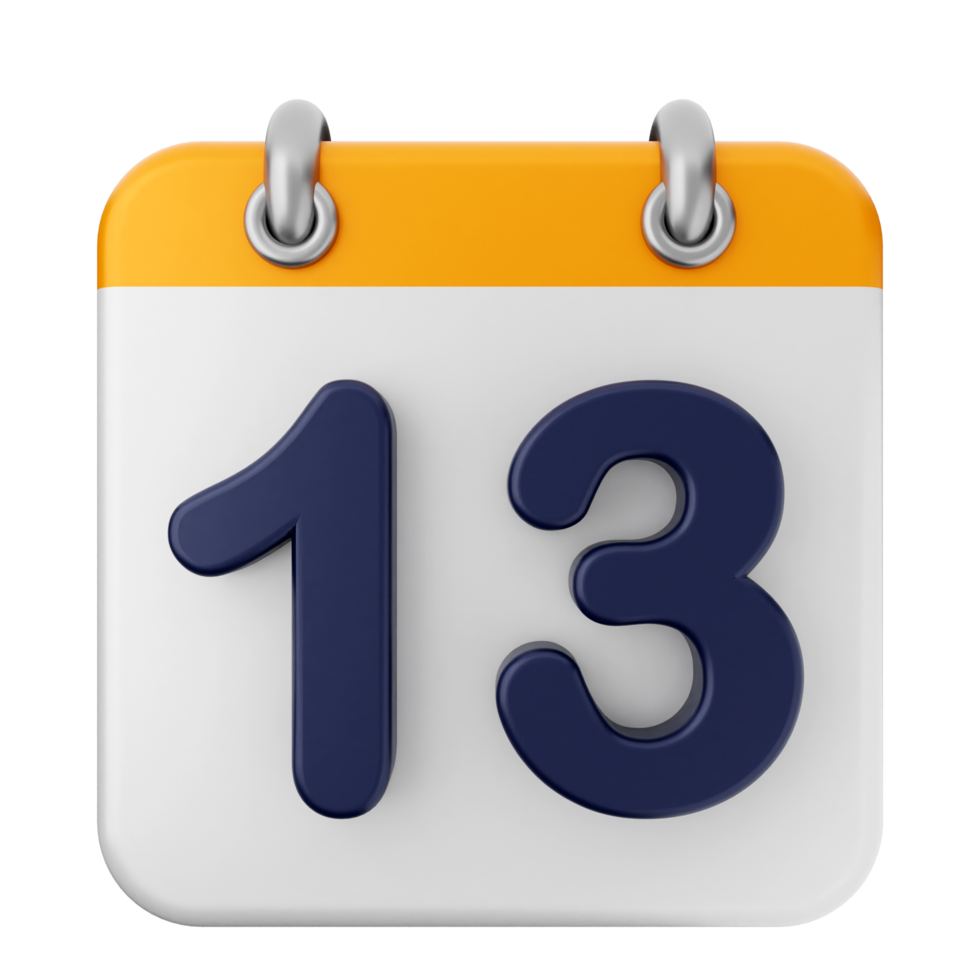 A calendar icon with the number 13 on it png
