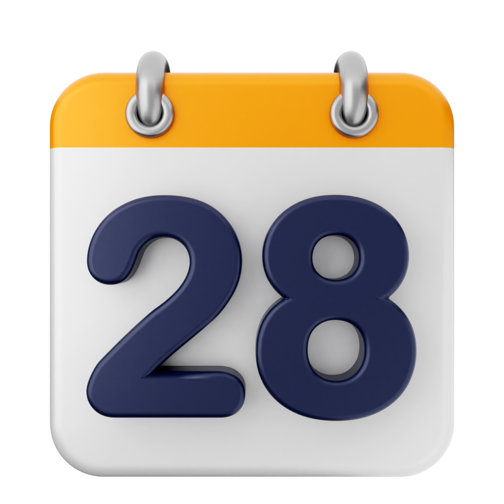The 28th of january is shown on a calendar png
