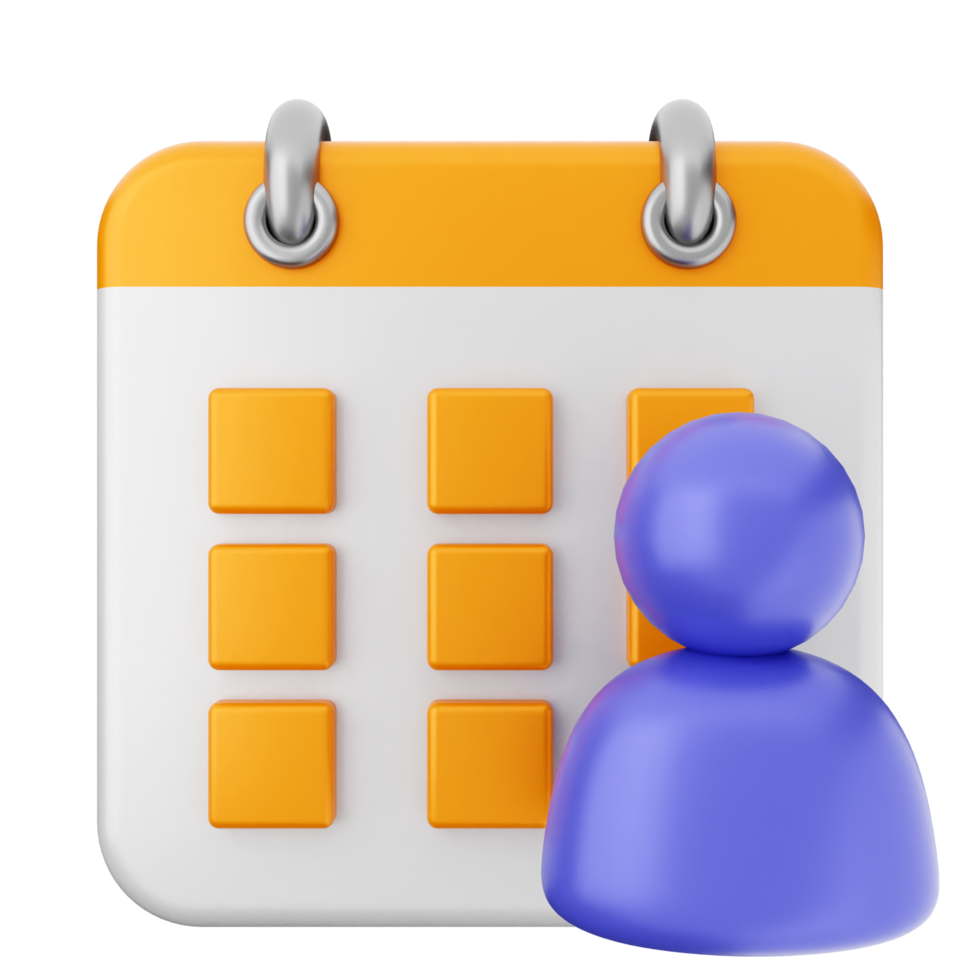 Calendar icon with person icon png