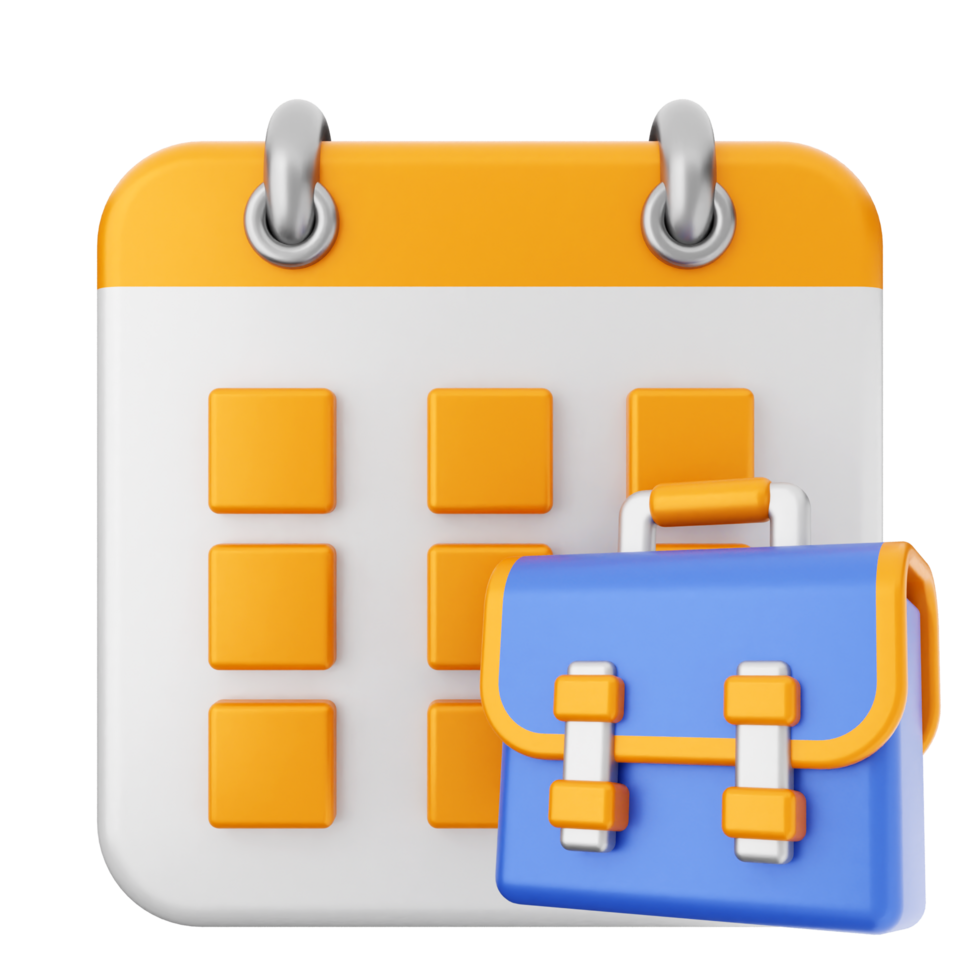 A calendar icon with a briefcase and a calendar png