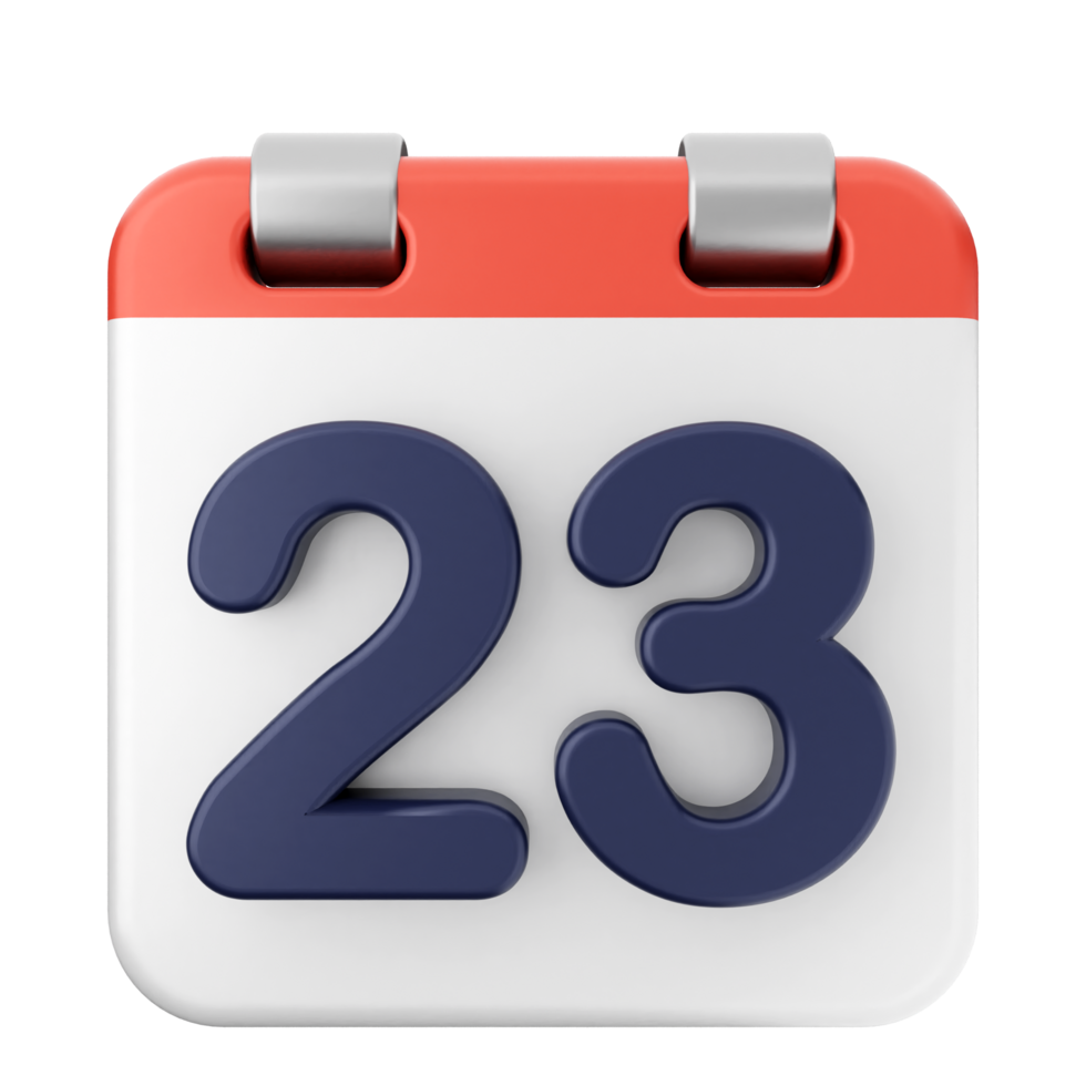 A calendar icon with the number 23 on it png