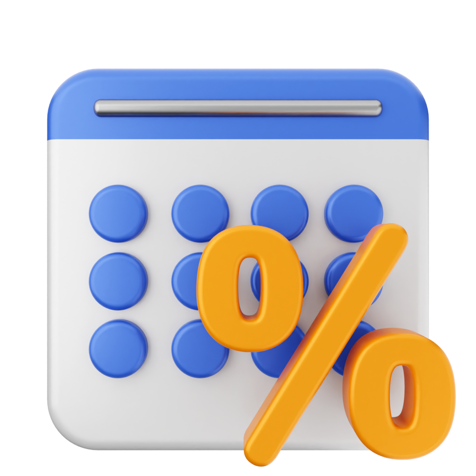 Calculator icon with percent sign png