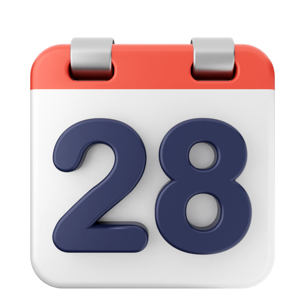 A calendar icon with the number 28 on it png