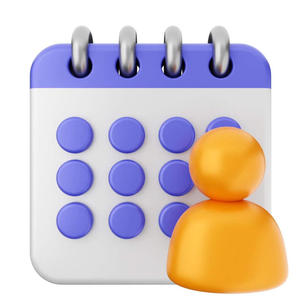 Calendar icon with orange person png