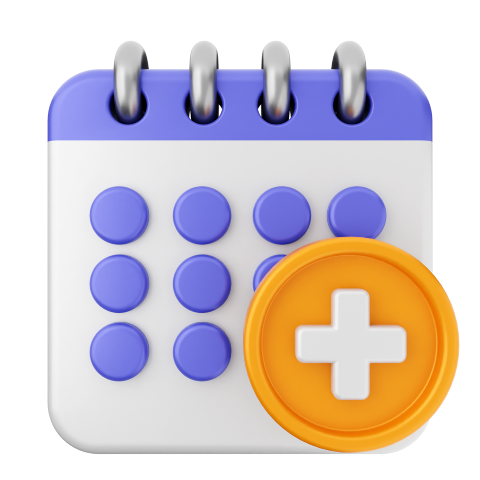 A calendar with a plus sign on it png
