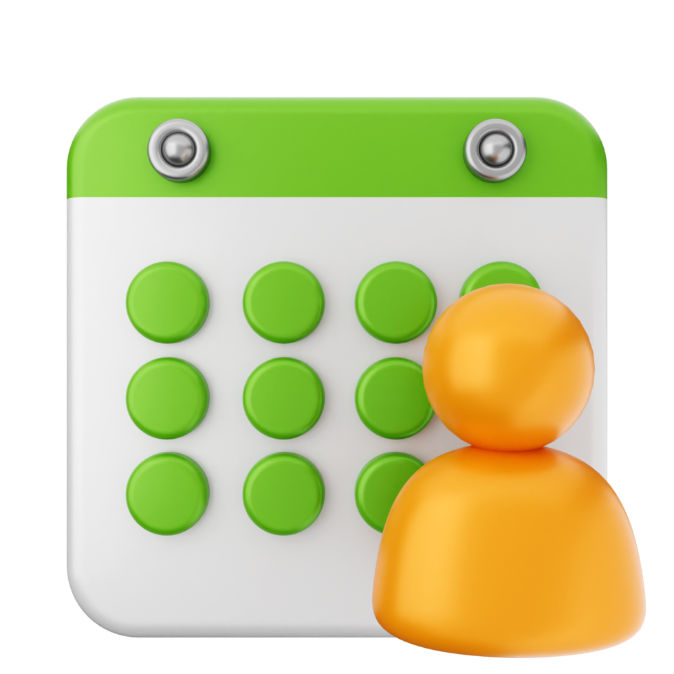 A calendar icon with a person and a calendar png