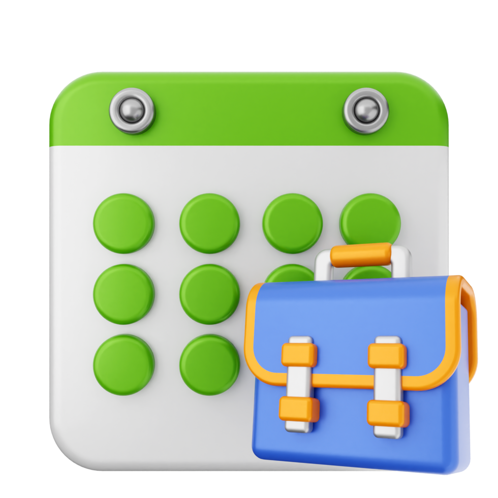 A calendar and a briefcase icon png
