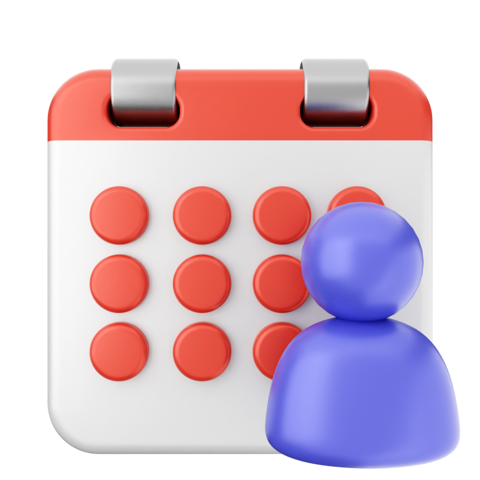 A calendar icon with a person on it png