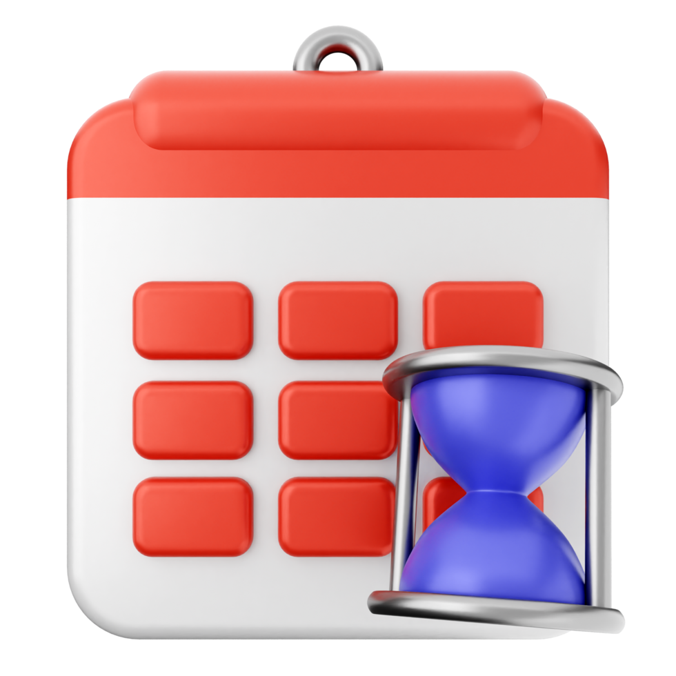 A calendar with a hourglass icon png