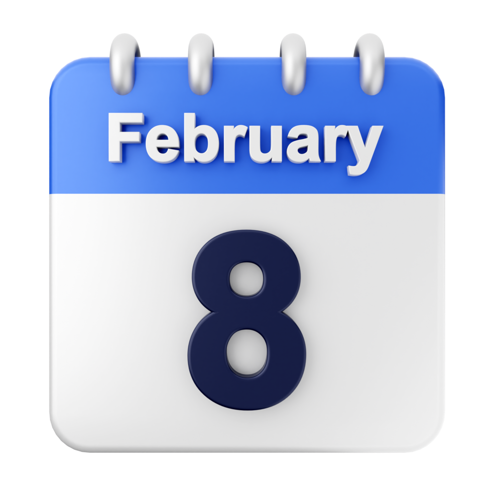 February 8th calendar icon png