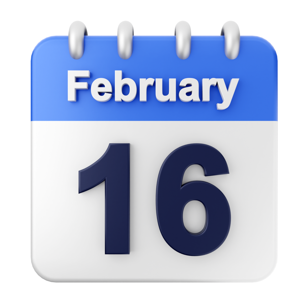 February 16th calendar icon png