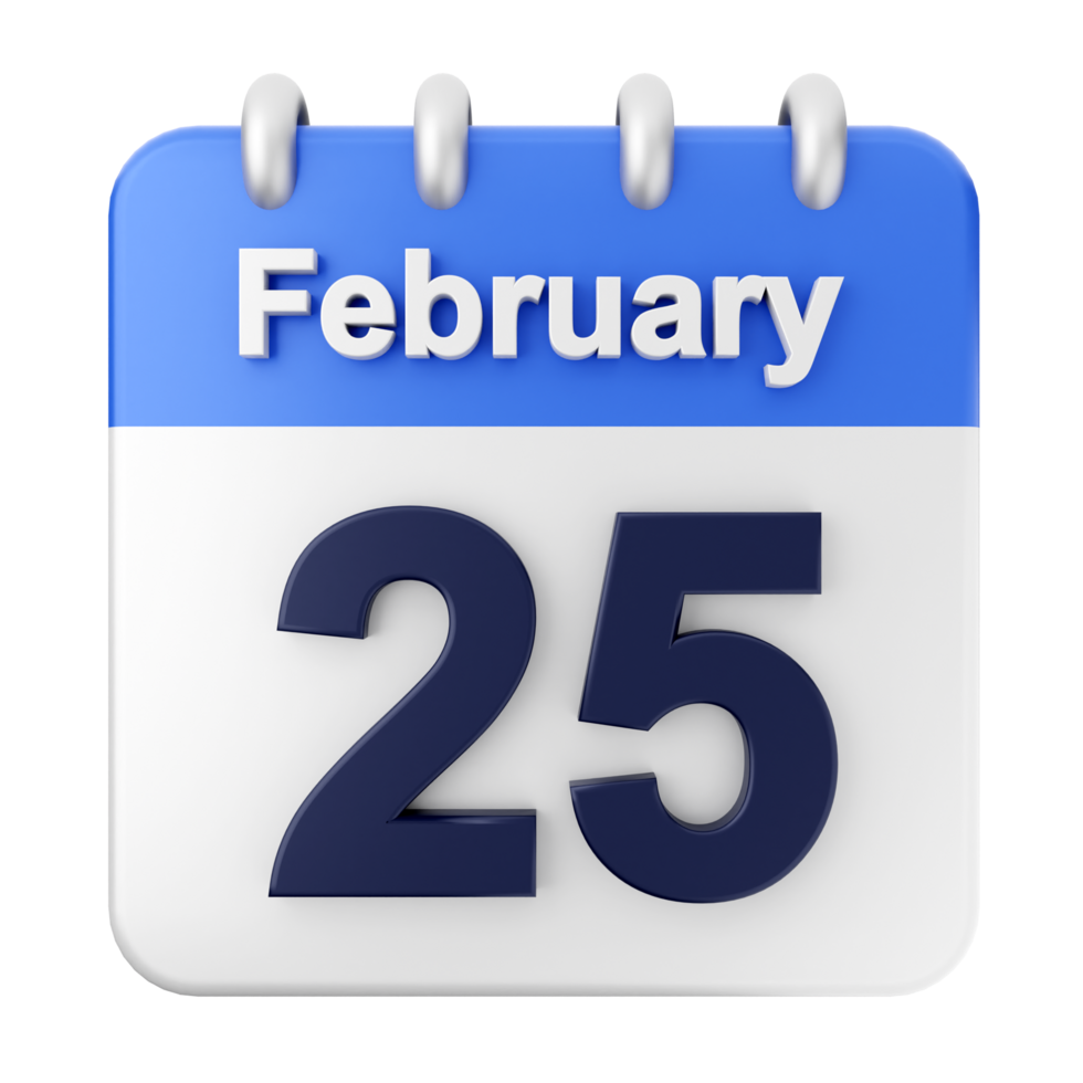 February 25th calendar icon png